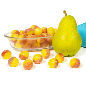 Andy Anand Chocolatier Sugar Free Pear Drop Hard Candy, Boiled in Copper Kettle for that unique taste, Flown from Europe 25 Pieces - Sugar & Aspartame Free - Naturally Flavored & Sweetened - Non-GMO, Gluten Free, Keto & Diabetic Friendly