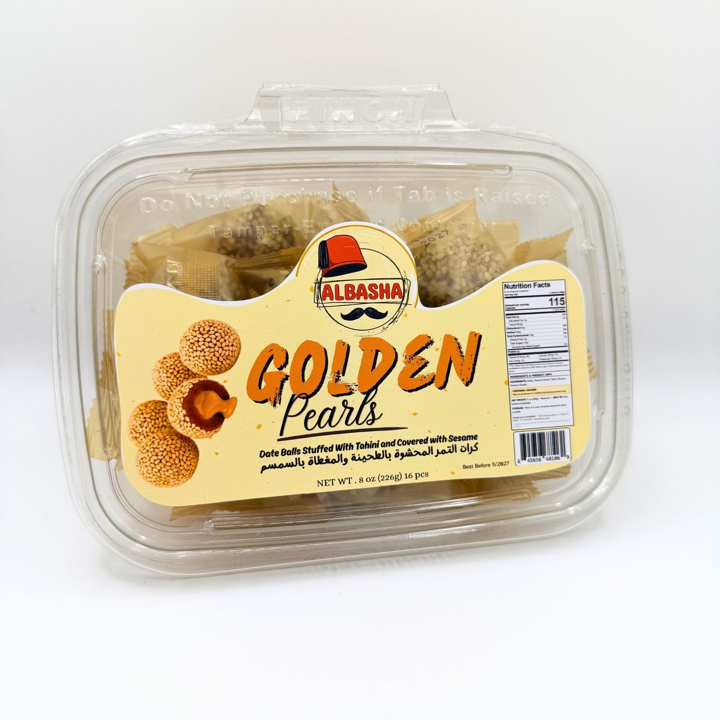 Golden Pearls Date Balls Stuffed With Tahini And Covered With Sesame - Authentic Middle Eastern Treat
