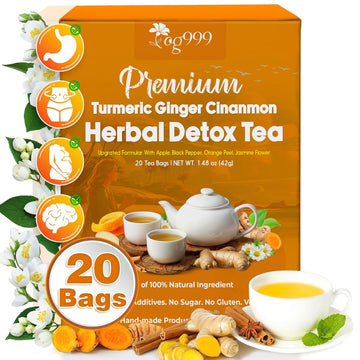 Premium Ginger, Turmeric and Cinnamon, Hand-made Blend of Ginger, Turmeric, Cinnamon, Orange Peel, Black Pepper, Hawthorn Berry and Jasmine.