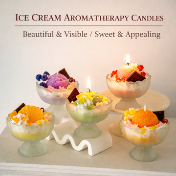 Fruit Ice Cream Creative and Beautifully Shaped Yogurt Cup Soy Wax Scented Candle, Dessert-Inspired Decorative Candle Gift for Birthday, Souvenir, Home Decor and Special Occasion Gifting