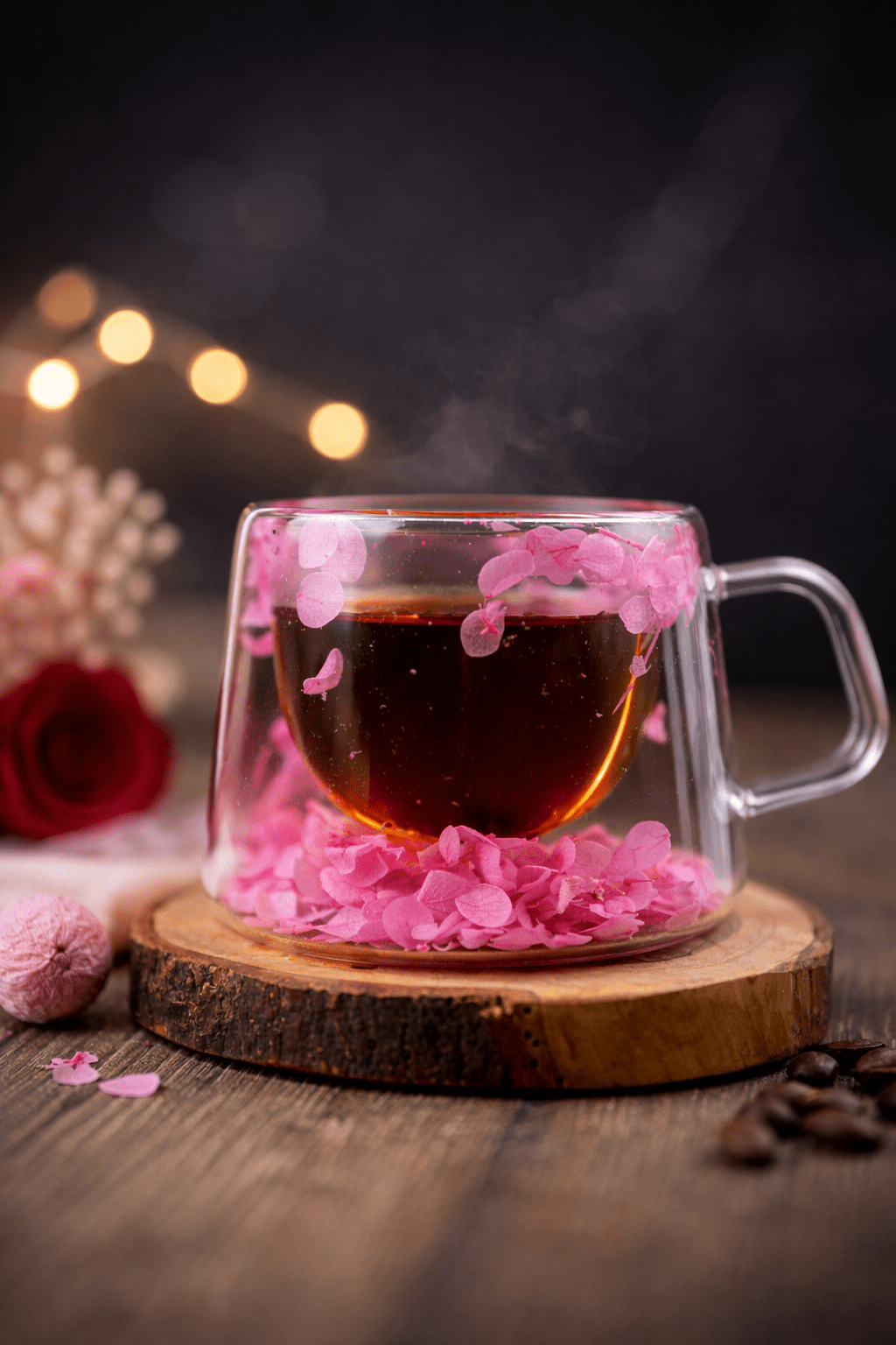 Double Glass Handcrafted Flower Glass Cup Mugs with Dried Flowers - Unique Floral Tea  & Coffee Mug