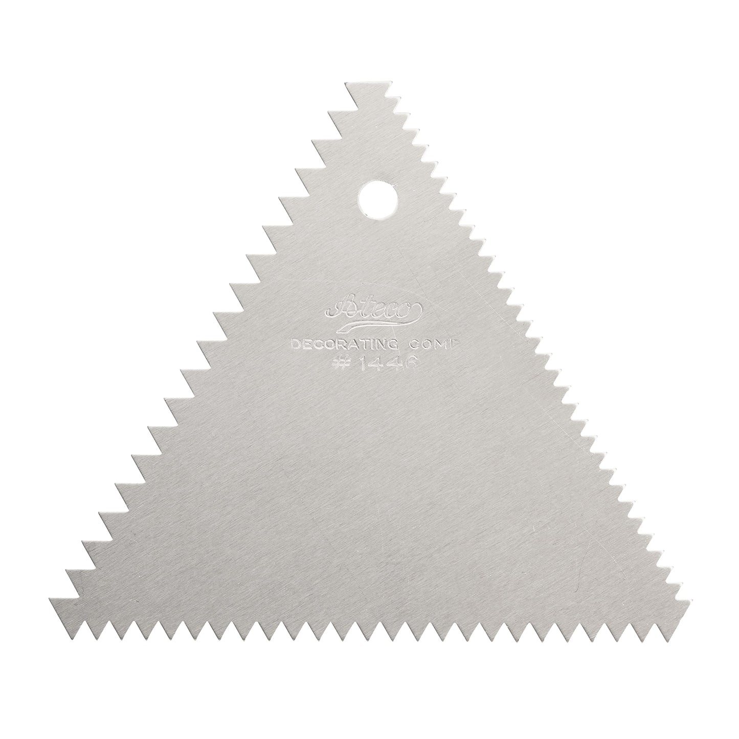 Ateco 1446 - 3 Sided Decorating Comb and 1447- 4 Sided Decorating Comb & Icing Smoother, 2 Pc Set,Silver