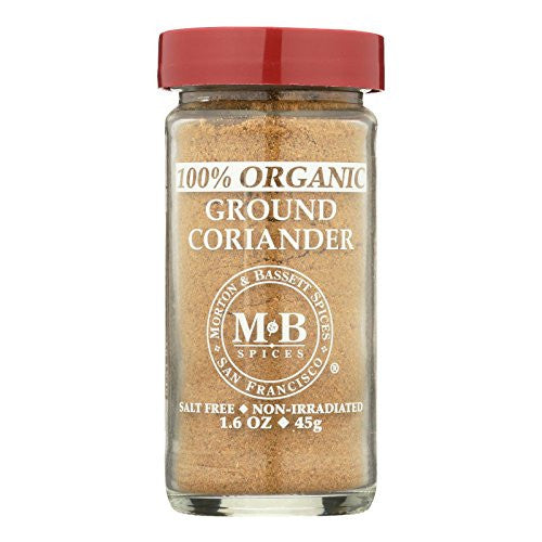 Morton & Bassett Organic Ground Coriander, Gluten Free, Non-GMO, 1.6 oz Jar, Plastic