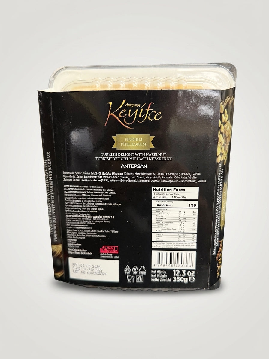 Antepsan Keyifce Turkish Delight with Hazelnut 12.3 oz - Fındıklı Fitil Lokum
