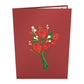 Red Rose Arrangement 5''x7'' Pop Up Card