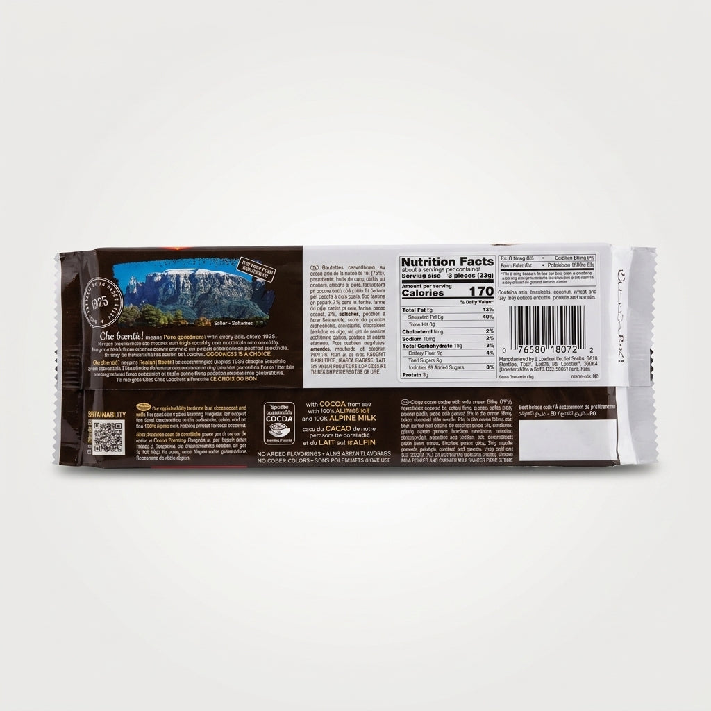 Loacker Classic Cocoa & Milk Wafer Bar 1.59 oz - Italian Cream Wafers