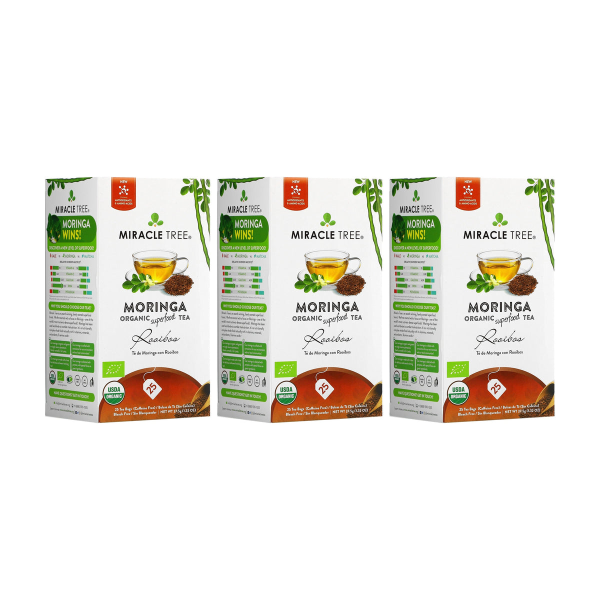 Organic Moringa Tea - Rooibos - Caffeine-Free Herbal Tea