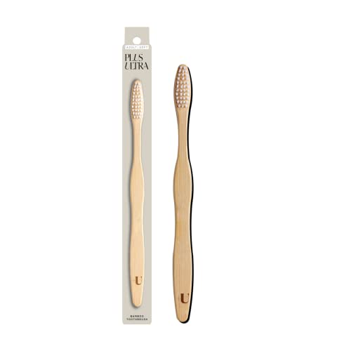 Plus Ultra Bamboo Toothbrush - Bpa Free Soft Bristle Toothbrush For Adults - Dentist-Approved All-Natural Toothbrush Logo Etched