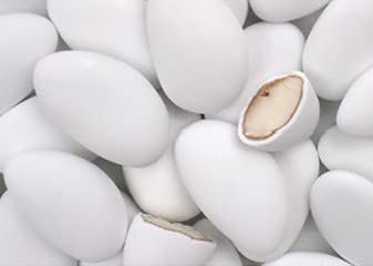 Sweetglob Jordan Almonds Party Colors Hard Candy (2 Pound, Party White)