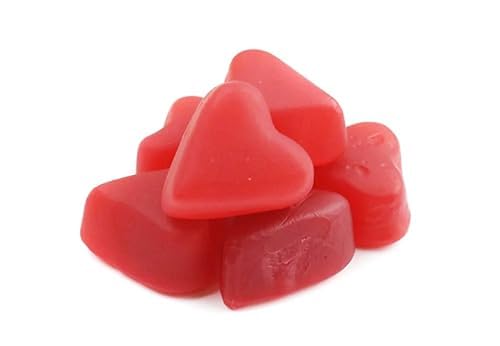 Queen City Candy Cave Red Chewy Cinnamon Hearts Gummy Candy - Jelly Cinnamon Hearts For Baking And Decorating (8 Oz)
