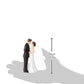 Elegant Bride & Groom Wedding Cake Plastic Topper With White Mesh Veil - 4.5'', 1 Piece - Perfect For Engagement Parties, Bridal