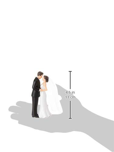 Elegant Bride & Groom Wedding Cake Plastic Topper With White Mesh Veil - 4.5'', 1 Piece - Perfect For Engagement Parties, Bridal