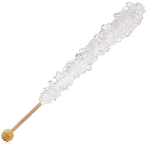 Candy Envy - Happy New Year Rock Candy Sugar Sticks - 18 Indiv. Wrapped - Gold, Black, White