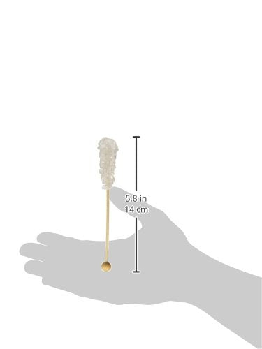 Sweetgourmet White Pure Cane Sugar Swizzle Sticks | Rock Candy Wrapped | Pack Of 10