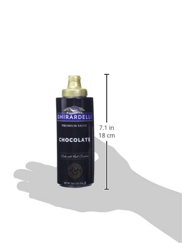 Ghirardelli Chocolate Sauce, Black Label, 16oz Squeeze Bottle - Rich, Decadent Flavor for Desserts and Drinks