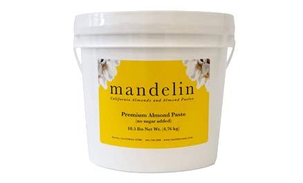 Mandelin Premium Almond Paste, No Sugar Added, 66% Almonds, 10.5 lb