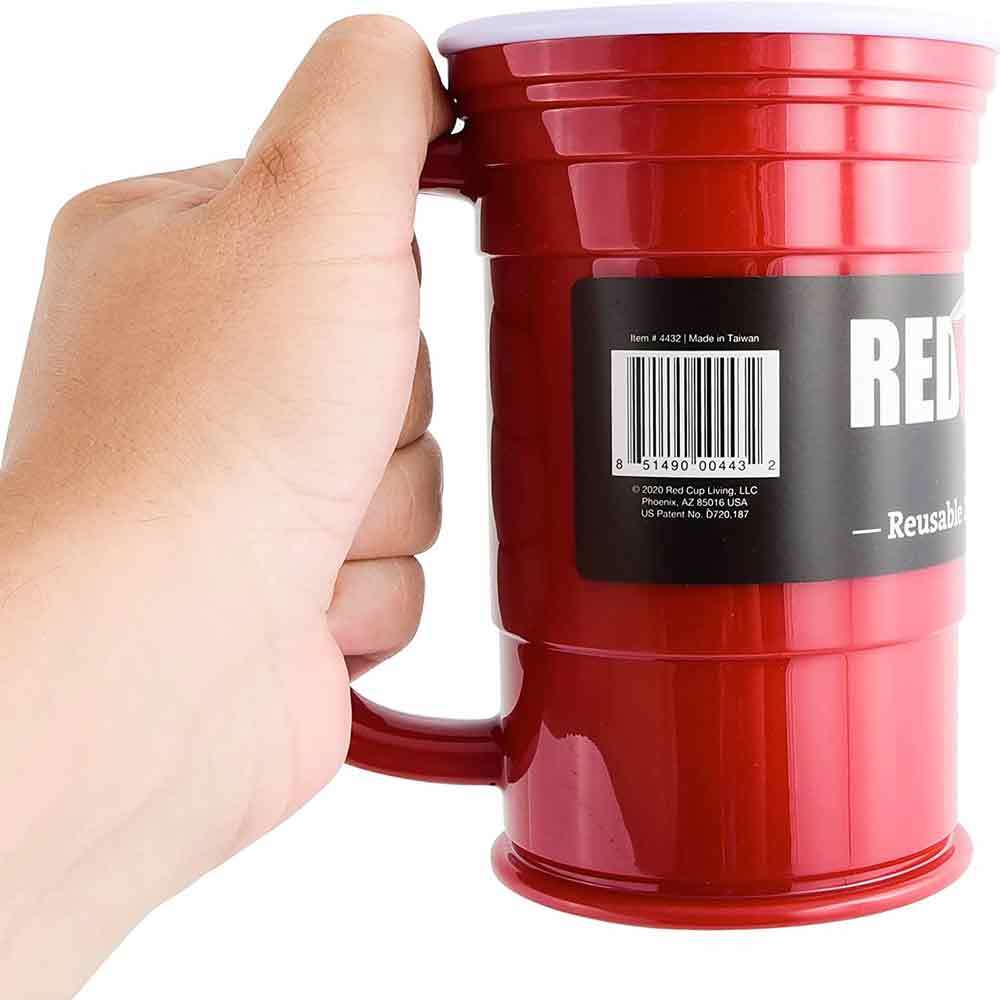 Redcupliving 24oz Reusable Red Beer Mug | BPA-Free, Shatter-Resistant Plastic
