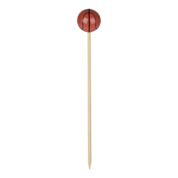 Basketball Bamboo Food / Cocktail Picks, 4 3/4"  - 100 or 1000 count