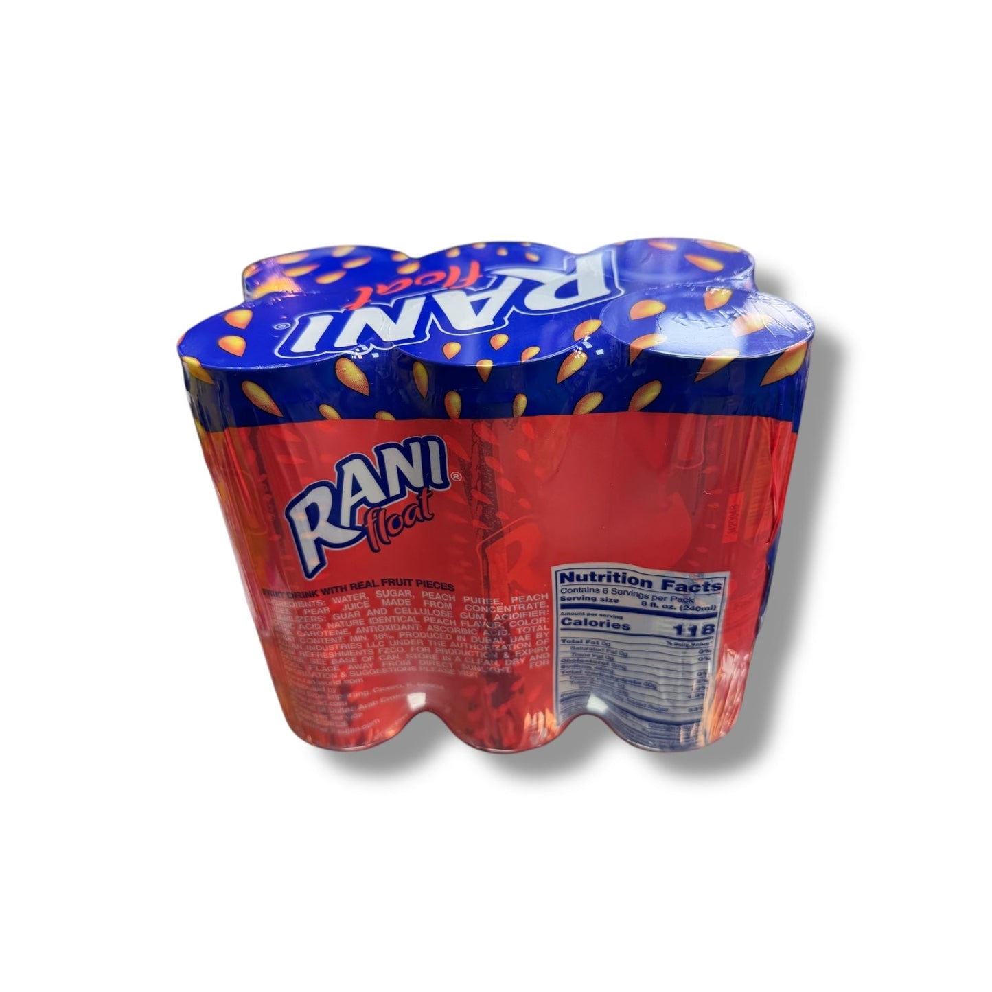 Rani Float Peach Fruit Drink with Real Peach Pieces – 6 Pack