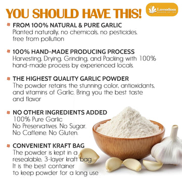 Premium Garlic Powder, 100% Natural and Pure from Garlic, Rich Flavor, Perfect for Cooking & Seasoning