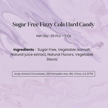 Andy Anand Sugar-Free Fizzy Cola Hard Candy, 28 pc, 7 oz – Copper-Kettle Boiled, Keto & Diabetic-Friendly, Gluten-Free Gourmet Gift Box