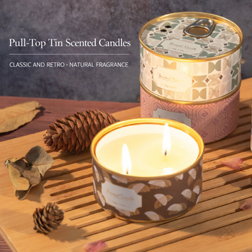 Vintage Canned Scented Candle, Handmade Soy Wax Candle with Light and Elegant Aroma, Clean and Low-Smoke Decorative Candle for Home Décor and Gift Giving