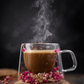 Double Glass Handcrafted Flower Glass Cup Mugs with Dried Flowers - Unique Floral Tea  & Coffee Mug