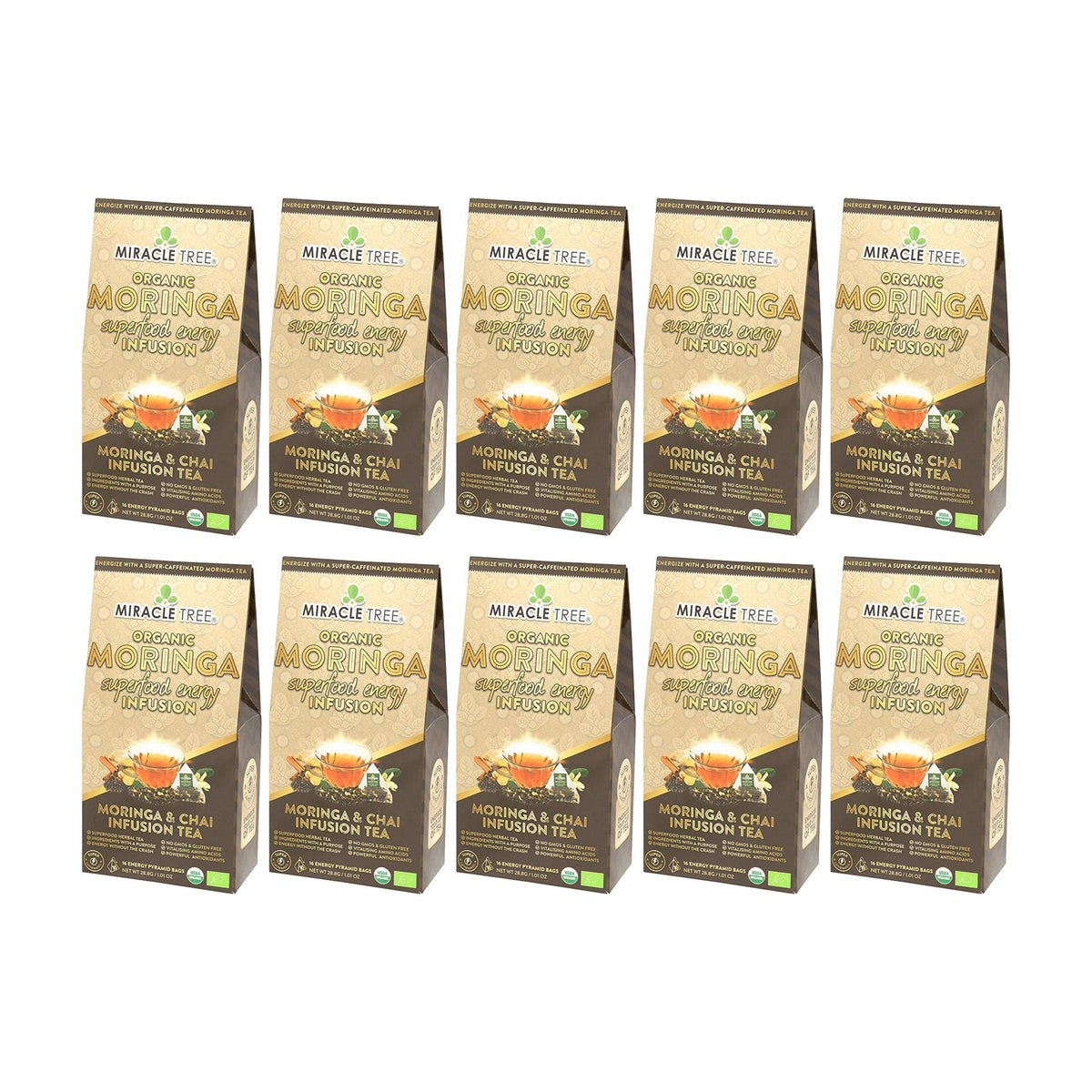 Organic Moringa Energy Tea - Chai Spice - Natural Coffee Alternative