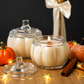 Pumpkin Glass Candle with Lid | Fall Home Decor | Autumn Candle Gift