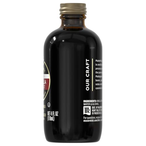 McCormick Gourmet Collection Vanilla Extract  Pure  Our Best Herbs & Spices  Crafted in Small Batches with 100% Madagascar Vanilla Beans  Elevates Cookies  Pancakes  Waffles  Coffee  Sauces  Glazes  and More  4 fl oz