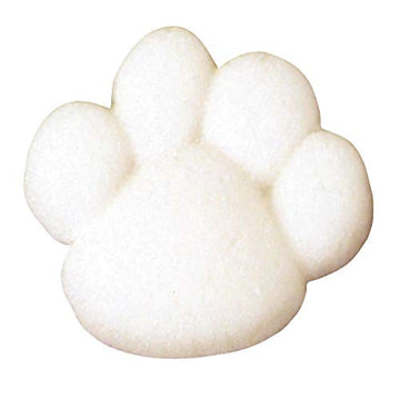White Animal, Dog Or Cat Paw Edible Sugar Cake Toppers, 24 Count