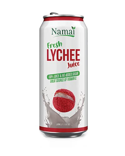 Namai 100% All Natural Lychee Juice, No Added Sugar, Pack of 24, 11.15 Fl Oz