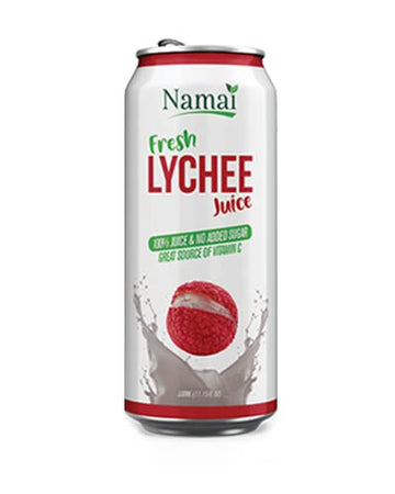 Namai 100% All Natural Lychee Juice, No Added Sugar, Pack of 24, 11.15 Fl Oz