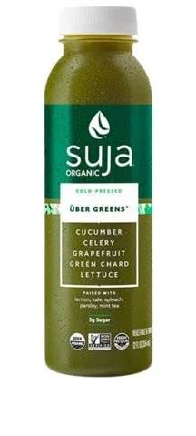 Suja Organic Uber Greens Cold Pressed Juice, Vegetable & Fruit Juice Drink, Non GMO, Gluten Free, 12 Fluid Ounces (Pack of 6)