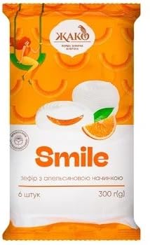 Jako Zefir Smile With Orange Filling Marshmallow 10.58 Oz / 300 Gr Product Of Ukraine (2 Pack)