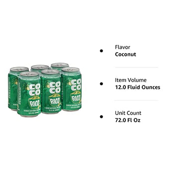 Coco Rico Coconut Soda (Pack Of 6),12 Fl Oz / 355 Ml Can