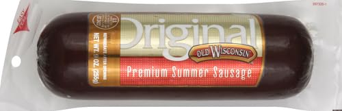 Old Wisconsin Summer Sausage, 100% Natural Meat, High Protein, Low Carb, Gluten Free, 8 Ounce