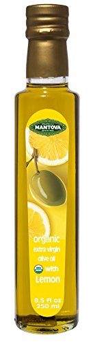 Mantova Lemon Organic Extra Virgin Olive Oil - Cold-Pressed, Infused with Fresh Lemon for a Zesty Flavor, Perfect for Salads, Ma