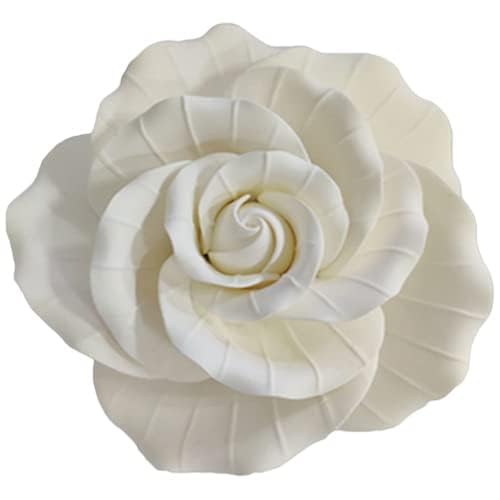 OCREME Gumpaste Flower Set - 3 Count White Edible Flowers for Cake Decorating - Model OCFLR-250