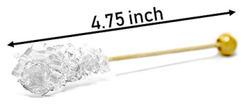 White Sugar Sticks Individually Wrapped Perfect For Coffee Tea And Drinks, Barista Swizzle Sticks And Rock Candy Crystals, 25 Pieces