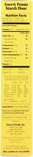 Pure Potato Starch Flour by Ener-G | Gluten Free, Vegan, Nut Free, Non-GMO, Kosher | 16 oz Package
