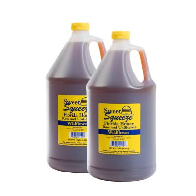 Buzzn Bee Raw Florida Honey - Unpasteurized and Unfiltered (Wildflower, 12 Pound (Pack of 2))