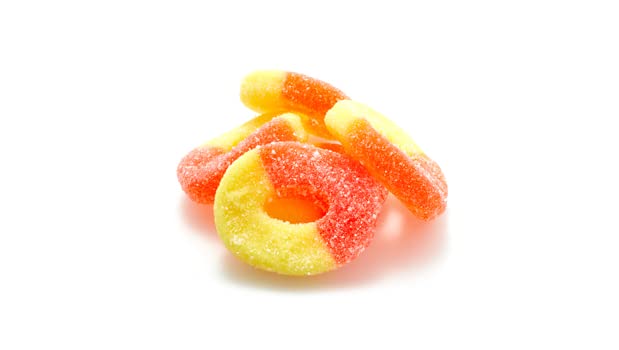 Yupik Gummy Sour Peach Rings, 2.2 lb (35.2 oz), Gluten-Free, Fruity Peach Flavor, Sugary Coating, Chewy Gummies, Fun Treat, Swee