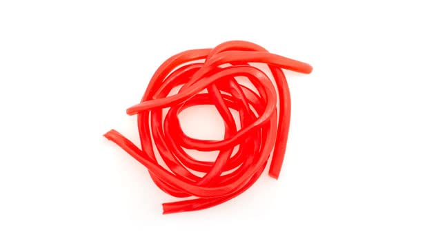 Yupik Strawberry Licorice Laces, 2.2 Lb, Red Candy, Sweet Flavor, Chewy, Spaghetti-Like Candy, Licorice Texture, Fun Treat, Deli