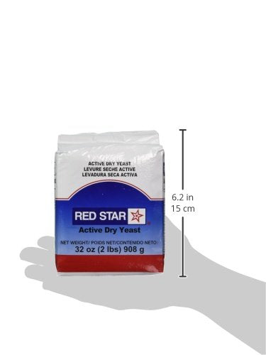 Red Star Active Dry Yeast, 2 lb Pouch, Ideal for Baking, White Blue and Red Packaging, High-Quality Yeast for Home Bakers