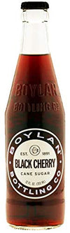 Boylan Bottling Black Cherry Soda, Pure Cane Sugar, 12 Fl Oz Glass Bottles, Pack of 12