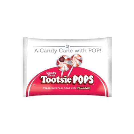 Tootsie Roll Peppermint Candy Cane Tootsie Pops Pack of 3 - 9.6 Ounce - White
