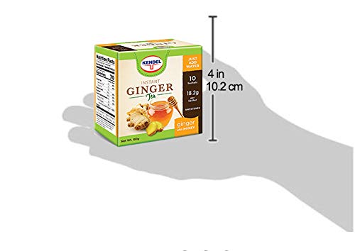 Kendel Instant Ginger Honey Tea, Caffeine Free, 10 Sachets, Non-GMO, 0.64 Ounce