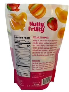 Nutty Fruity Peel'D Tangerine, Strawberry, & Mango Peelable Gummies- Individual Wrapped, 20Oz Resealable Bag