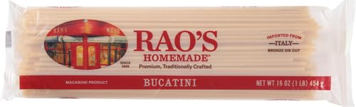 Raos Homemade Bucatini Pasta  16oz  Traditionally Crafted  enhanced Quality  From Durum Semolina Flour  Traditional Bronze Die Cut  Imported from Italy